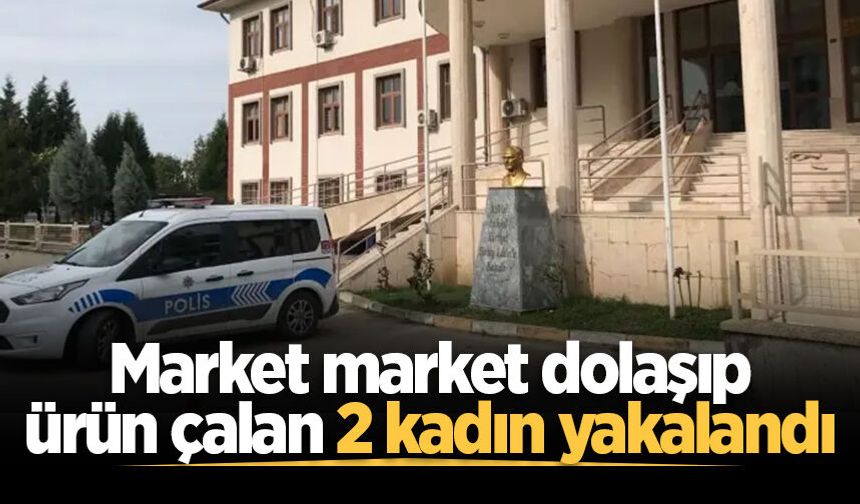 Market market dolaşıp ürün çalan 2 kadın yakalandı
