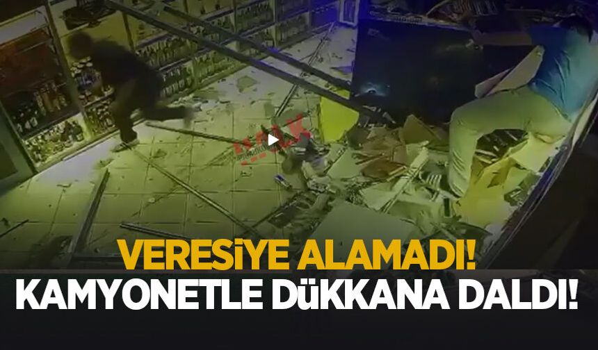 Kamyonetle tekel bayisine daldı