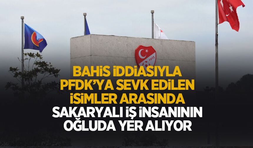 Sakaryalı iş insanının oğlu bahis gerekçesiyle PFDK'ya sevk edildi