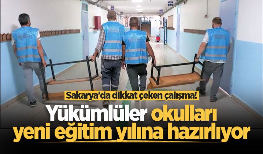 Sakarya'da dikkat çeken çalışma! Yükümlüler okulları yeni eğitim yılına hazırlıyor
