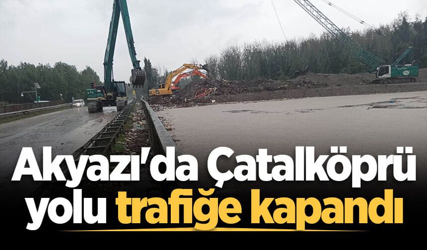 Akyazı'da Çatalköprü yolu trafiğe kapandı