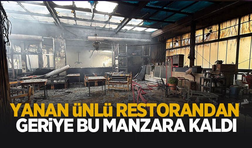 Ünlü restorandaki yangın havadan görüntülendi