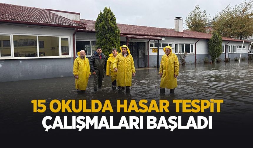 Selden etkilenen 15 okulda hasar tespit çalışmaları sürüyor