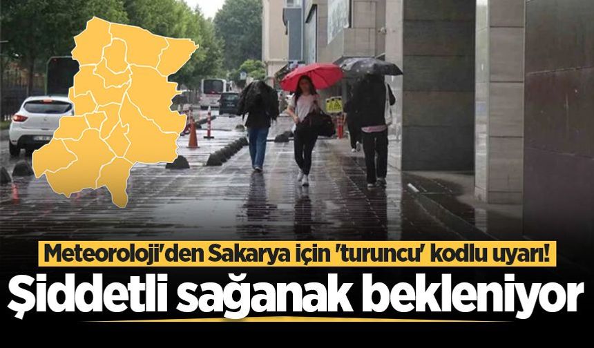 Meteoroloji'den Sakarya için 'turuncu' kodlu uyarı! Şiddetli sağanak bekleniyor