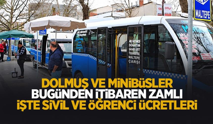 Sakarya'da dolmuş ve minibüs ücretleri zamlandı