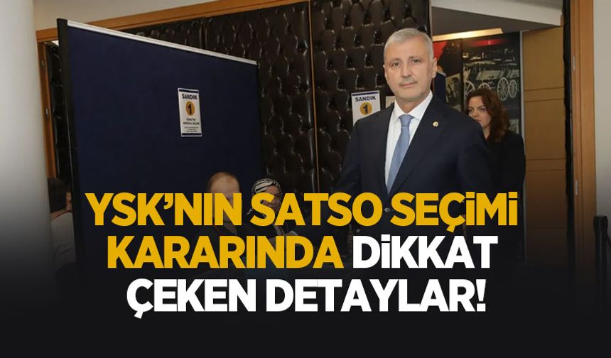 İşte YSK'nın SATSO kararı! Dikkat çeken detaylar...