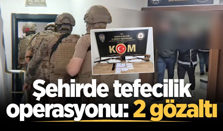 Sakarya'da tefecilik operasyonu: 2 gözaltı