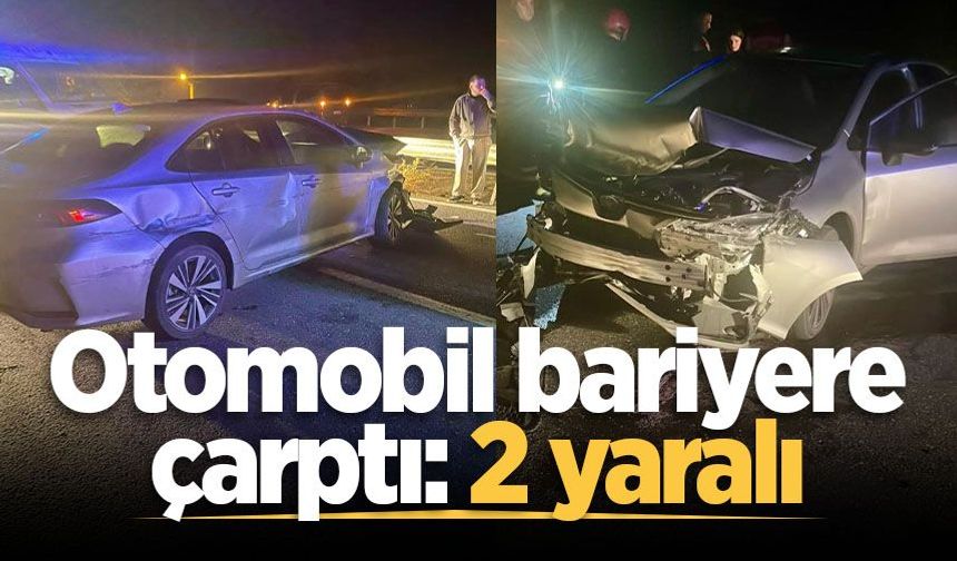Kaynarca'da otomobil bariyere çarptı: 2 yaralı