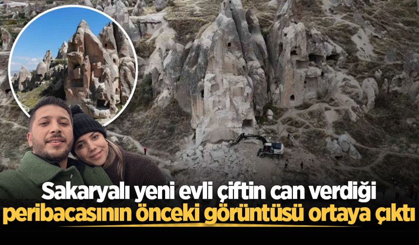 Peribacası faciasında Sakaryalı yeni evli çift hayatını kaybetmişti... Düşen kaya parçasının önceki görüntüsü ortaya çıktı