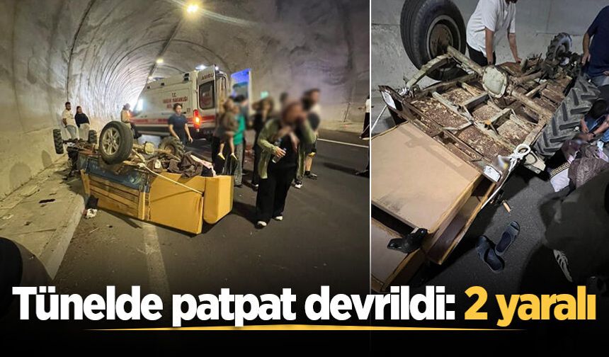 Kaynarca'da tünelde patpat devrildi: 2 yaralı