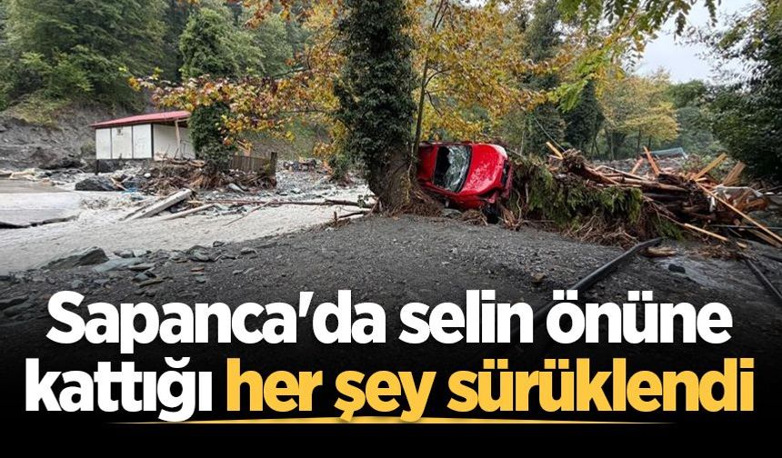 Sapanca'da selin önüne kattığı her şey sürüklendi