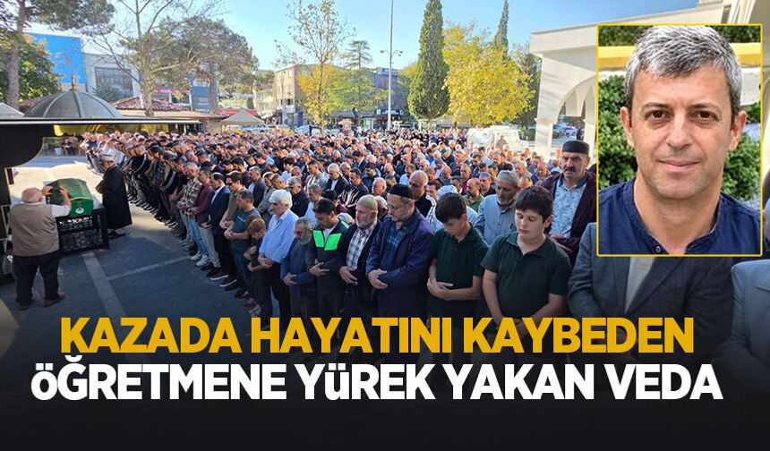 Okul çıkışı kazada ölen öğretmene acı veda