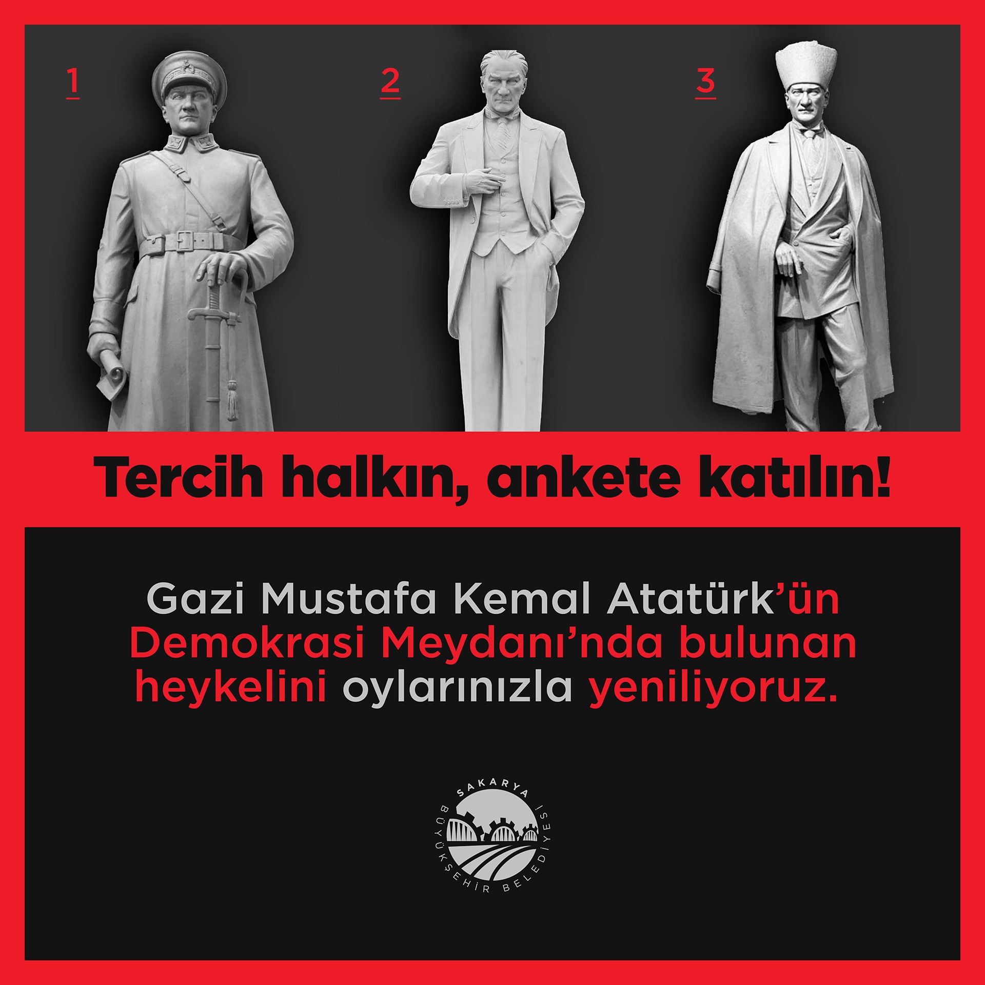 Alemdar Atatürk Anıtı Projesi Için 3 Seçenekli Anketi Paylaştı