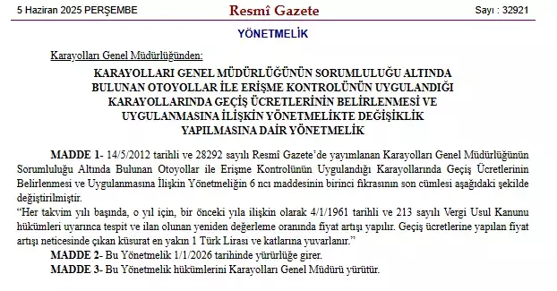 Otoyol Gecis Ucretleri Her Yil Otomatik Zamlanacak 18712382 7314 M