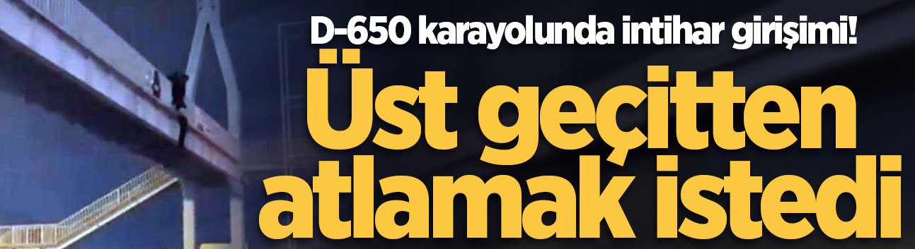 D-650 karayolunda intihar girişimi! Üst geçitten atlamak istedi