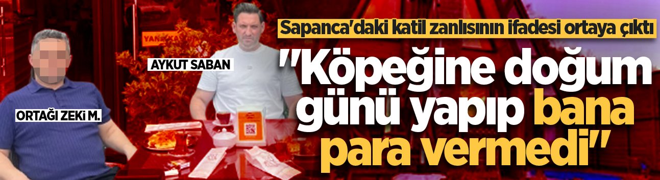 Sapanca'daki katil zanlısının ifadesi ortaya çıktı: "Köpeğine doğum günü yapıp bana para vermedi"
