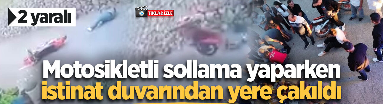 Karasu'da motosikletli sollama yaparken istinat duvarından yere çakıldı: 2 yaralı
