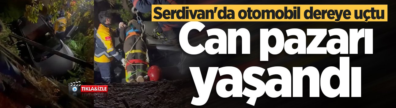 Serdivan'da otomobil dereye uçtu: Can pazarı yaşandı