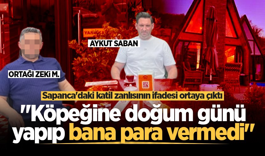 Sapanca'daki katil zanlısının ifadesi ortaya çıktı: "Köpeğine doğum günü yapıp bana para vermedi"