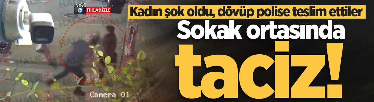 Adapazarı'nda sokak ortasında taciz! Kadın şok oldu, dövüp polise teslim ettiler