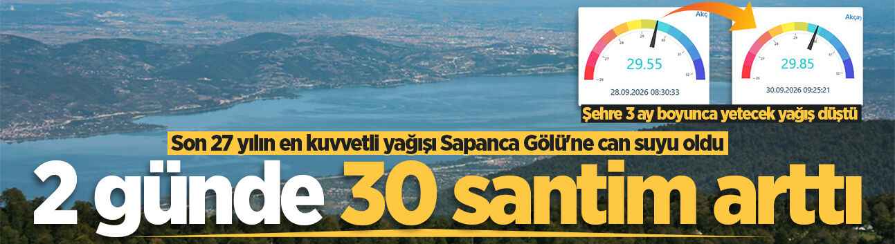 Son 27 yılın en kuvvetli yağışı Sapanca Gölü'ne can suyu oldu: 2 günde 30 santim arttı