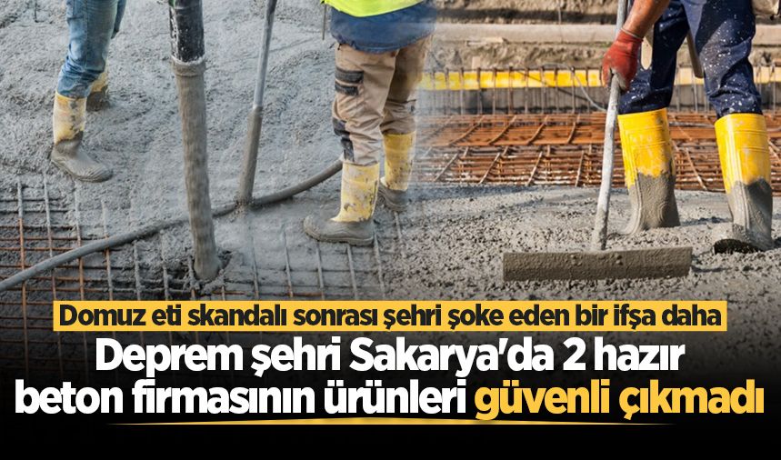 Domuz eti skandalı sonrası şehri şoke eden bir ifşa daha: Deprem şehri Sakarya'da 2 hazır beton firmasının ürünleri güvenli çıkmadı