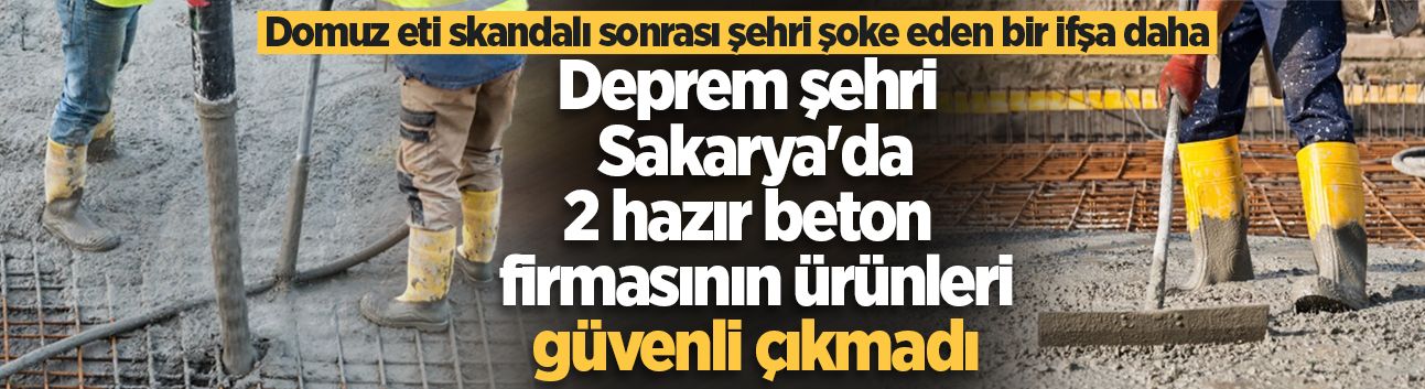Domuz eti skandalı sonrası şehri şoke eden bir ifşa daha: Deprem şehri Sakarya'da 2 hazır beton firmasının ürünleri güvenli çıkmadı