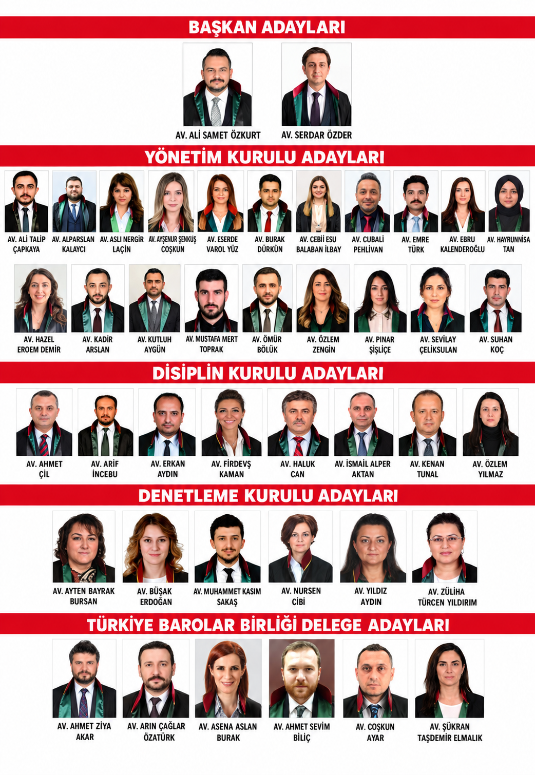Türk Barosu Adayları Seçim Posteri