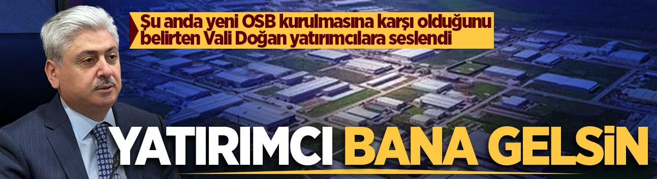 Vali Doğan yatırımcılara seslendi: "Yatırımcı bana gelsin"